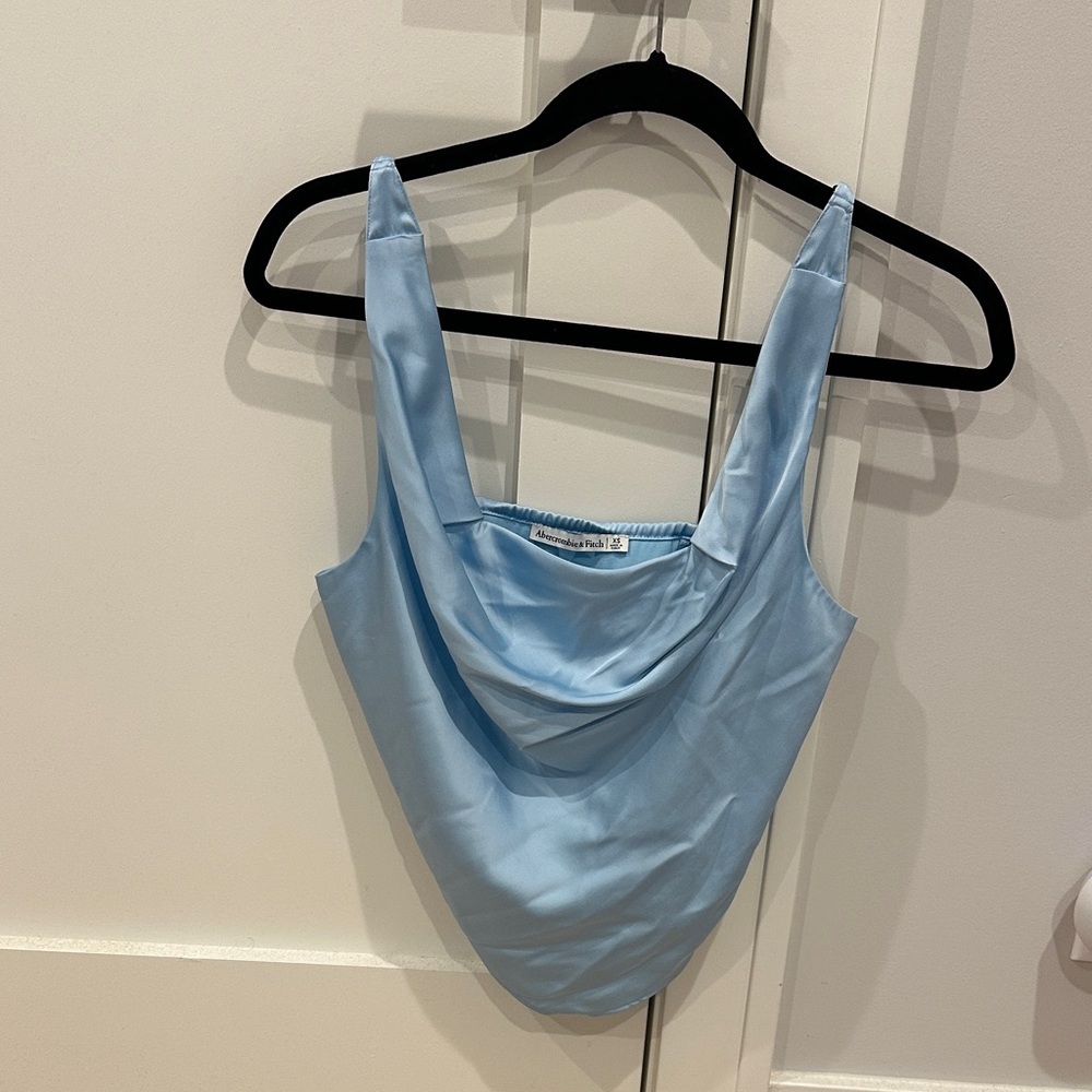 Abercrombie & Fitch Light Blue Satin Blouse